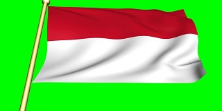 绿色屏幕上的印尼国旗动画