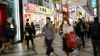 日本大阪道顿堀街头之夜视频素材模板下载