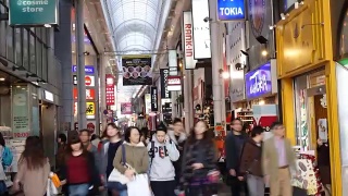 日本大阪道顿堀街头之夜视频素材模板下载