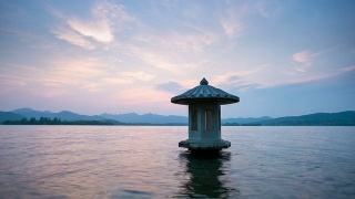 西湖风光与杭州日落，时光流逝视频素材模板下载