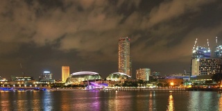 新加坡黄昏的城市景观