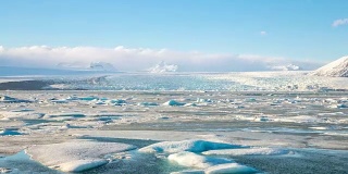 4K延时拍摄:Vatnajokull冰川Jokulsarlon泻湖冰岛