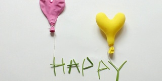 心，气球，幸福的白色背景