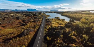 冰岛空中Myvatn景观