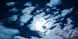 月亮和云的时间流逝