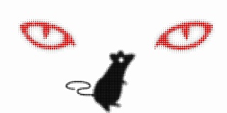 猫-老鼠:红眼睛，现代半色调风格(LOOP)