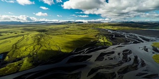航拍:冰岛地貌与辫状河