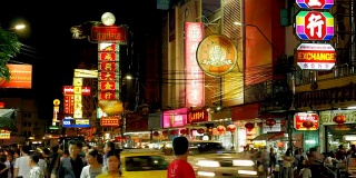 4K:中国城人们在街上行走的时间