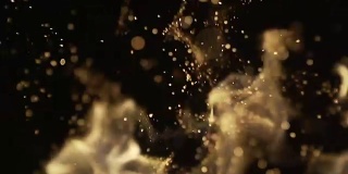 Closeup of flames burning on black background, slow motion