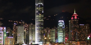 香港夜晚时光流逝