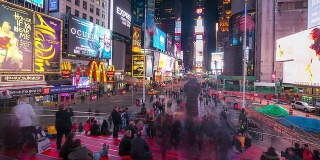 高清延时拍摄:纽约时报广场夜景