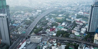 T/L WS上午曼谷城市的高架景观