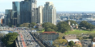悉尼交通，多车道，海港大桥，城市景观，澳大利亚