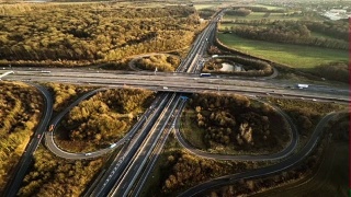 天线:高速公路立交-德国高速公路视频素材模板下载