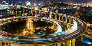 上海南浦大桥夜景-延时放大