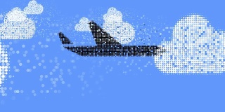 飞机:云，蓝天(过渡)