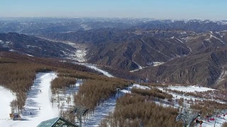 “万龙”滑雪胜地视频素材模板下载