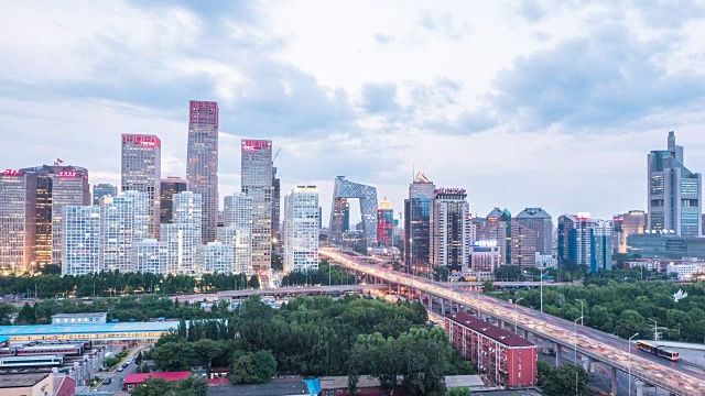 北京的城市景观和天际线时间间隔为4k
