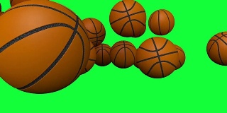 高清:篮球动画与绿色屏幕。