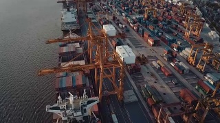 泰国航空集装箱码头视频素材模板下载