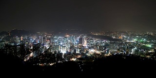时间推移-首尔城市的夜景