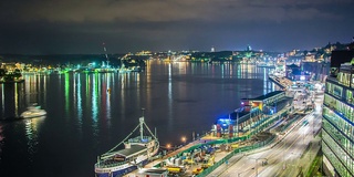 HD Time Lapse: City Street by The Water