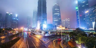上海夜景的时间流逝