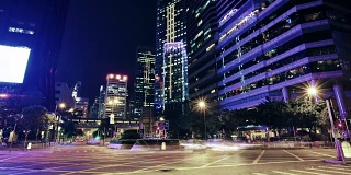 香港黄昏时分的交通
