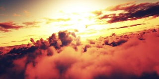 飞过云层。