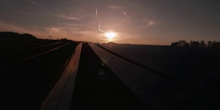 空中太阳能发电站立交拍摄(4K/超高清)