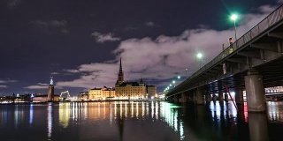 高清时间推移:斯德哥尔摩城市景观和桥梁