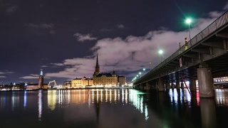 高清时间推移:斯德哥尔摩城市景观和桥梁视频素材模板下载