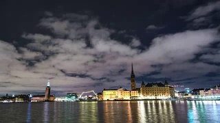 高清时间流逝:斯德哥尔摩城市景观视频素材模板下载