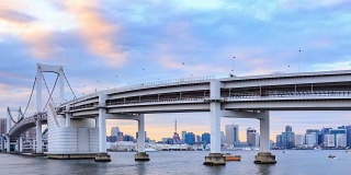 4K时光流逝:彩虹桥，东京。