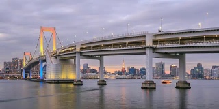 4K时光流逝:彩虹桥，东京。