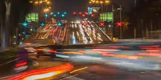 高清时间:泰国曼谷的夜间交通