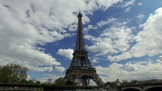 从塞纳河到巴黎的埃菲尔铁塔视频素材模板下载
