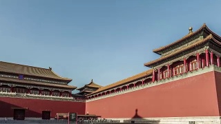 中国北京，2016年3月21日:中国北京，武门广场(紫禁城的一部分)视频素材模板下载