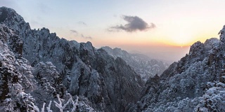 黄山的雪景，时间间隔4k
