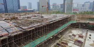 杭州新工地鸟瞰图。4 k