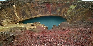 冰岛克里- ð火山口湖倾斜拍摄