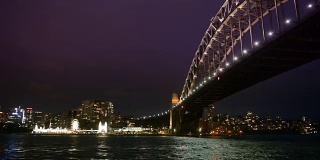 晚上的悉尼海港大桥，澳大利亚悉尼