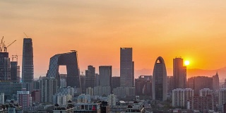 时光流逝——北京城市天际线的日落