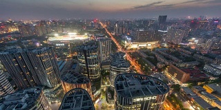 时间流逝——鸟瞰北京CBD，三里屯SOHO的夜晚