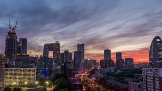时光流逝——黄昏俯瞰北京天际线(WS)视频素材模板下载