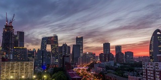 时间推移-鸟瞰北京CBD，从白天到黄昏(缩小)
