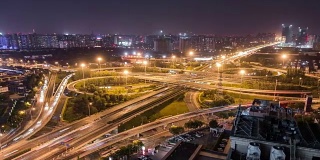 北京路交叉口夜间鸟瞰图(WS RL Pan)