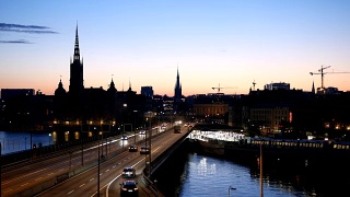 黄昏时分的斯德哥尔摩视频素材模板下载