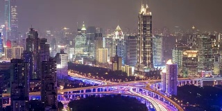 上海夜景鸟瞰图