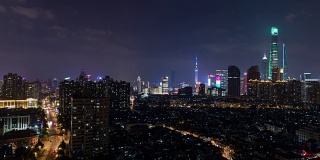 上海夜景鸟瞰图